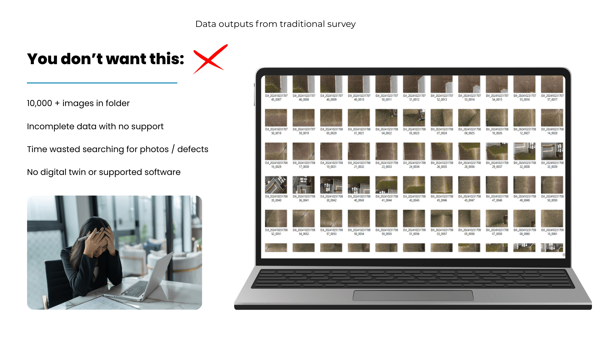 Laptop showing a large number of files 